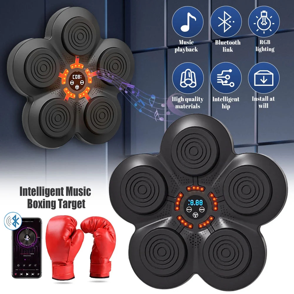 Smart Electronic Music Boxing Machine, Wall Mounted Boxing Training Punching Equipment, Smart Boxing Target Machine for Home, Indoor and Gym Use